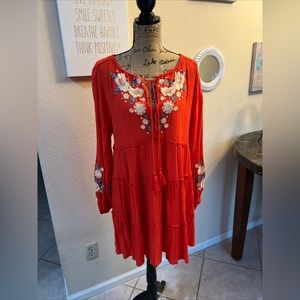 Free People Spell On You Embroidered Mini Dress size Small